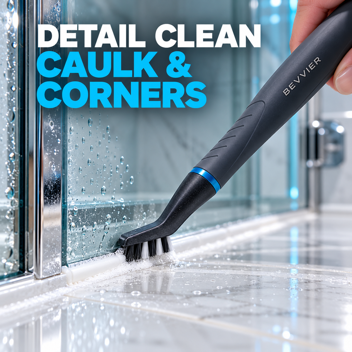 BEVVIER® GroutBright Precision Tile & Grout Cleaning Brush