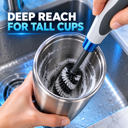 BEVVIER® BottleJet 360° Rotating Cup & Bottle Cleaning Brush