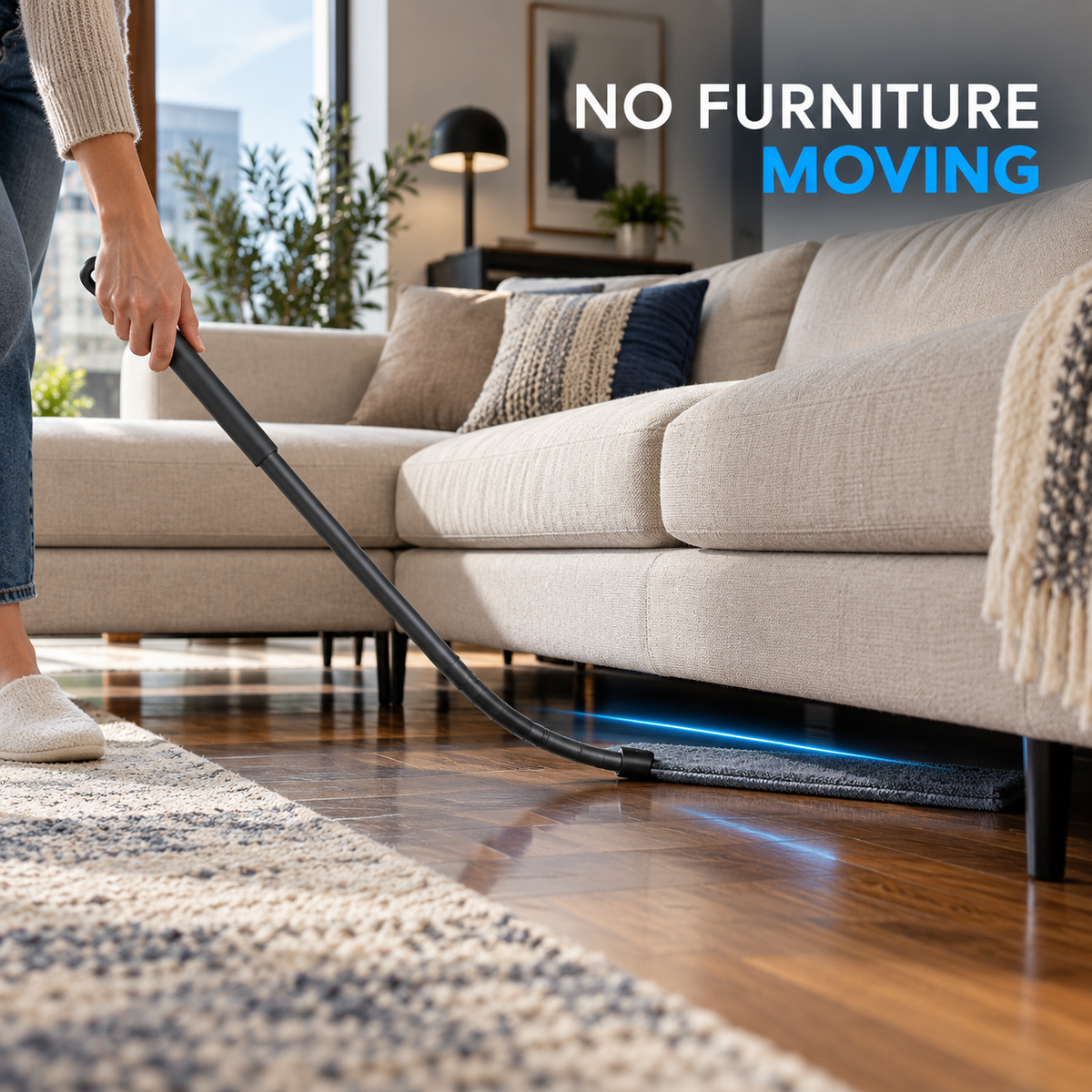 BEVVIER® FlexSweep Under-Furniture Dust Cleaner