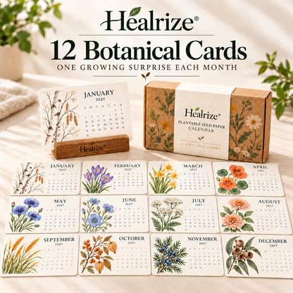 🌱 Official Store | Healrize® Plantable Seed Paper Calendar – 12 Months of Botanical Surprises, A Gift That Grows 🎁