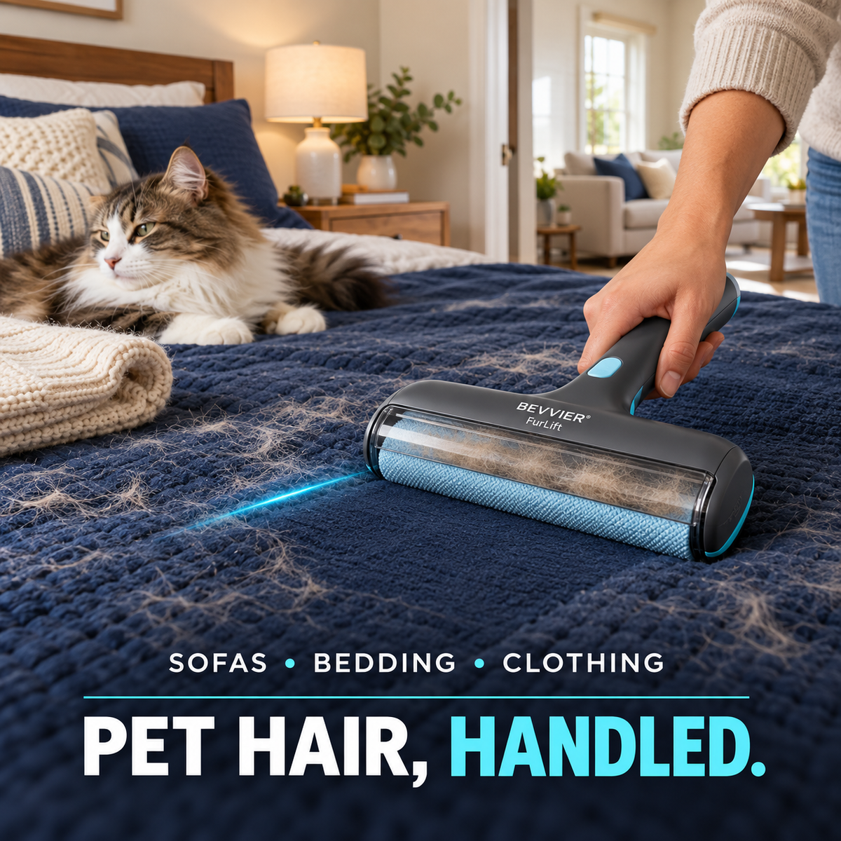 BEVVIER® FurLift Reusable Pet Hair Remover for Furniture