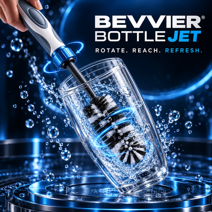 BEVVIER® BottleJet 360° Rotating Cup & Bottle Cleaning Brush