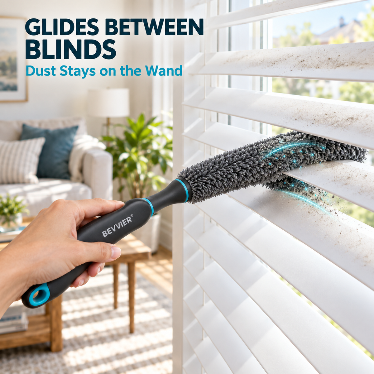 BEVVIER® DustMate Bendable Electrostatic Cleaning Wand