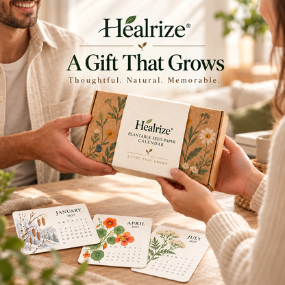 🌱 Official Store | Healrize® Plantable Seed Paper Calendar – 12 Months of Botanical Surprises, A Gift That Grows 🎁