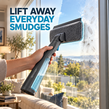 BEVVIER® GlassGlide 2-in-1 Spray Window Squeegee Cleaner