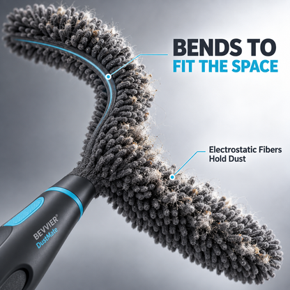 BEVVIER® DustMate Bendable Electrostatic Cleaning Wand