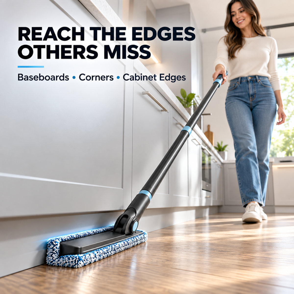 BEVVIER® Baseboard Glide Stand-Up Wall Edge Cleaning Tool