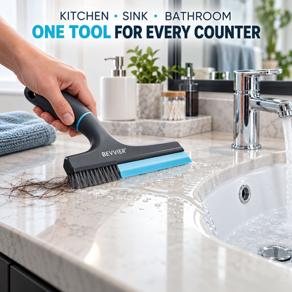 BEVVIER® SinkSweep 2-in-1 Countertop Cleaning Squeegee Brush