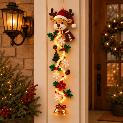 🎄 Last day! 49% OFF – ✨🎅MerryCascade™ Glowing Christmas Door Hanger🎁✨