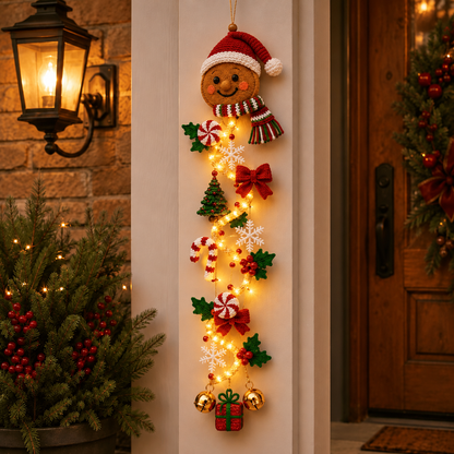 🎄 Last day! 49% OFF – ✨🎅MerryCascade™ Glowing Christmas Door Hanger🎁✨