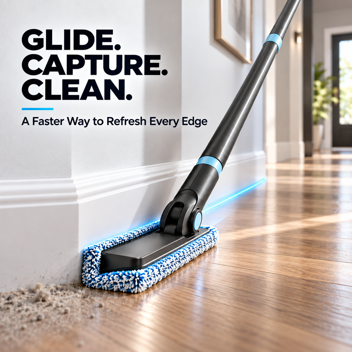BEVVIER® Baseboard Glide Stand-Up Wall Edge Cleaning Tool