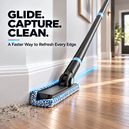 BEVVIER® Baseboard Glide Stand-Up Wall Edge Cleaning Tool