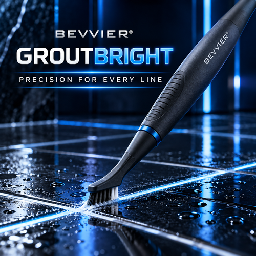 BEVVIER® GroutBright Precision Tile & Grout Cleaning Brush