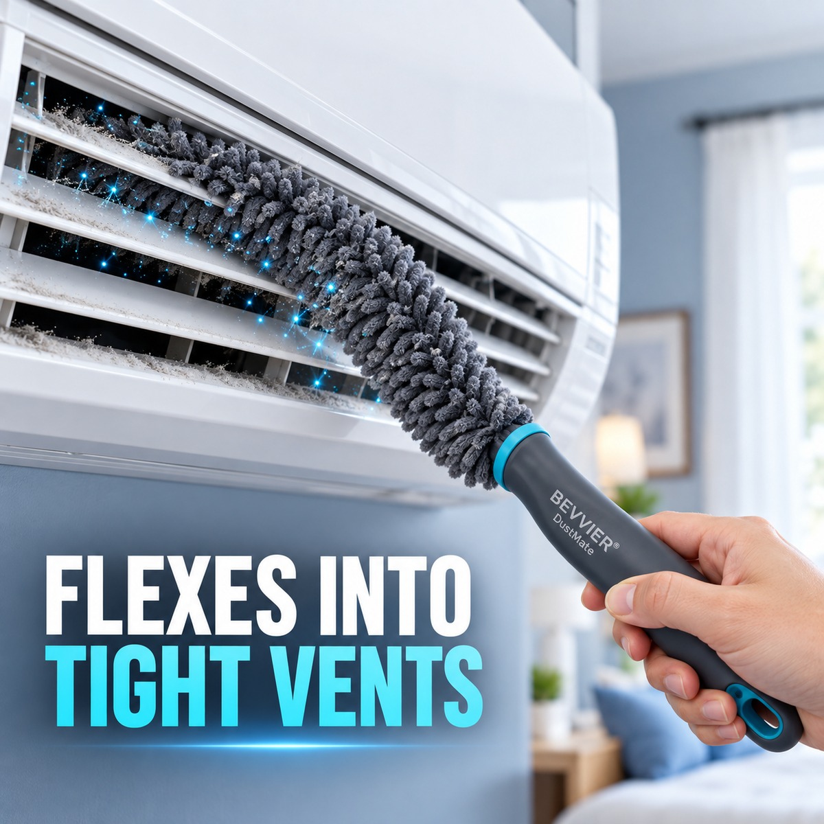 BEVVIER® DustMate Bendable Electrostatic Cleaning Wand