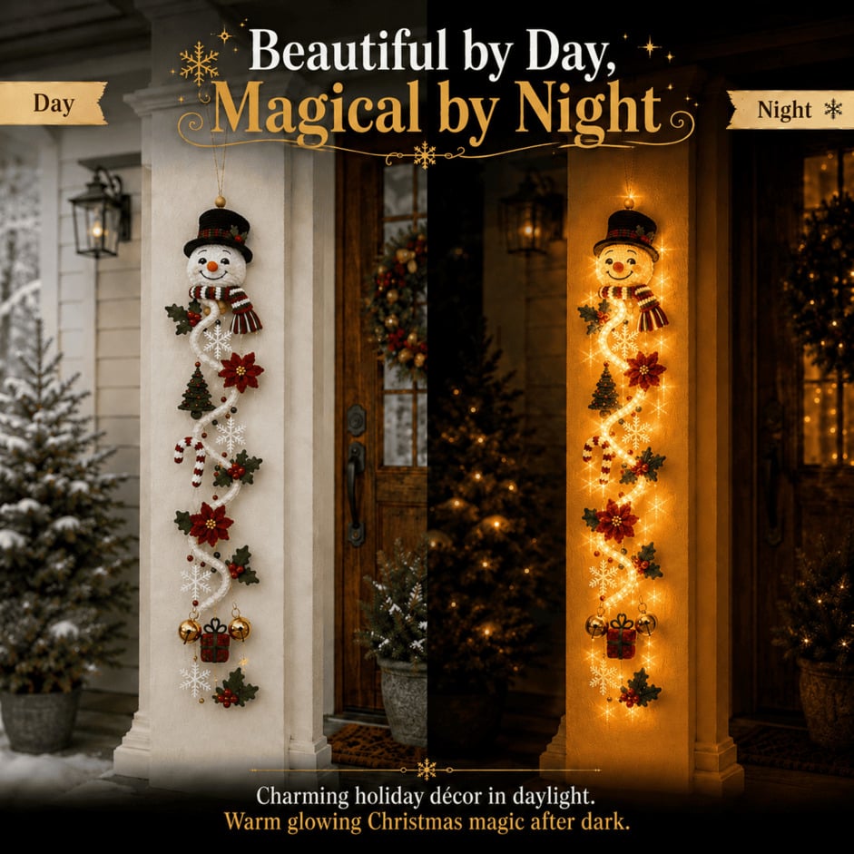 🎄 Last day! 49% OFF – ✨🎅MerryCascade™ Glowing Christmas Door Hanger🎁✨