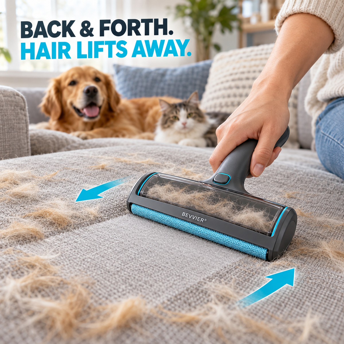 BEVVIER® FurLift Reusable Pet Hair Remover for Furniture