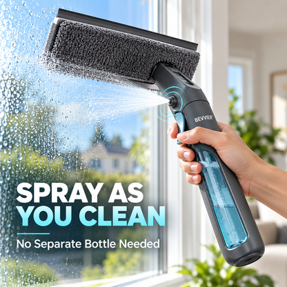 BEVVIER® GlassGlide 2-in-1 Spray Window Squeegee Cleaner